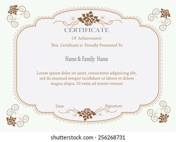 premium certificate template with additional and ribbon design elements. 