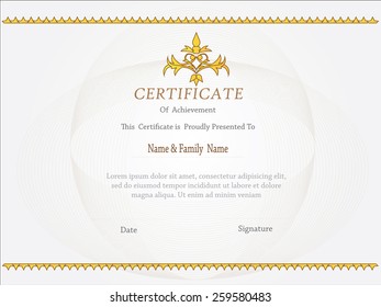 premium certificate template with additional and ribbon design elements.