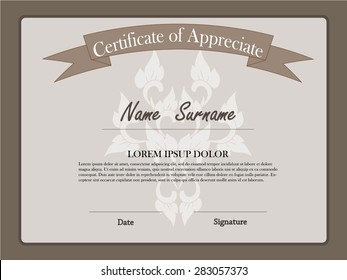 premium certificate template with additional and ribbon design elements.