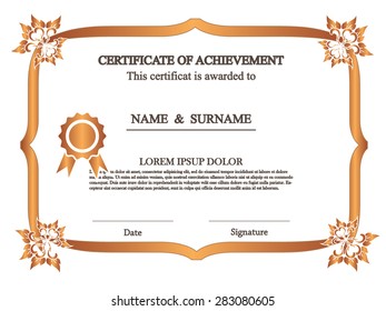 premium certificate template with additional and ribbon design elements,line thai design  certificate   