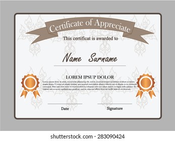 premium certificate template with additional and ribbon design elements.certificate on chalkboard.vector illustration  