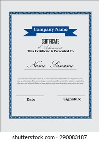 premium certificate template with additional and ribbon design elements.