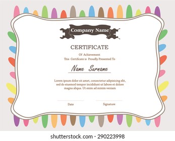 premium certificate template with additional and ribbon design elements.