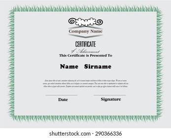 premium certificate template with additional and ribbon design elements.