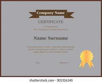 premium certificate template with additional and ribbon design elements,flowers design border.vector illustration.

