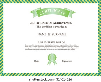 premium certificate template with additional and ribbon design elements.

