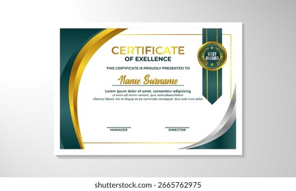 estilo elegante de modelo de certificado premium 