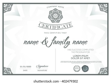 Premium certificate template and frame.
