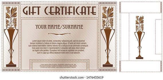Premium Certificate Template and Ornaments. Stock illustration. 