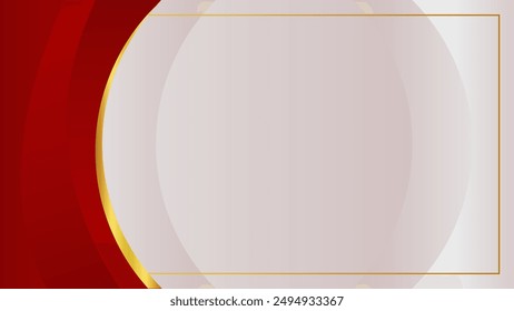 Premium certificate template, red and gold abstract frame with wave background gradient color
