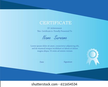 Premium Certificate Template Additional Ribbon Design Stock Vector ...