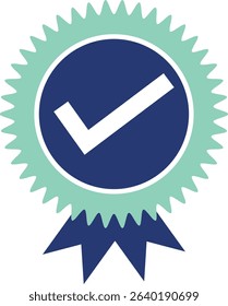 Premium Certification Badge, Awaed Winner with Check Mark for Verified Business Finance Approval, Quality Assurance, and Professional Standards in Industry, Products, and Services