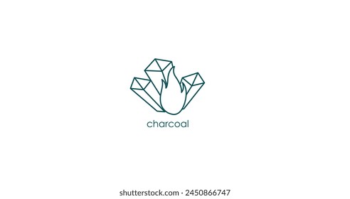 Premium Charcoal Briquette Vector Icon