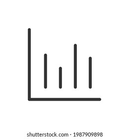 Premium chart line icon for app, web and UI. Vector stroke sign isolated on a white background. Outline icon of chart in trendy style.