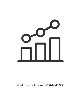 Premium Chart Line Icon für App, Web und UI. Vektorgrafik-Schlagzeichen einzeln auf weißem Hintergrund. Umriss Symbol des Diagramms im trendigen Stil.