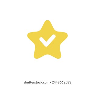 Premium check mark sign  icon. Star and tick icon. Star with a check mark vector design and illustration.
