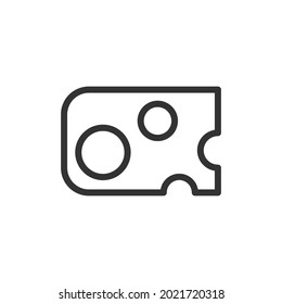 Premium cheese line icon for app, web and UI. Vector stroke sign isolated on a white background. Outline icon of cheese in trendy style.