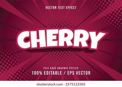 Premium Cherry text effects can be edited again, suitable poster, template.