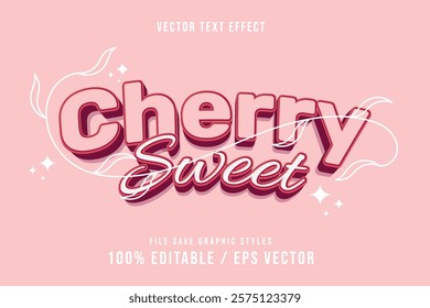 Premium Cherry text effects can be edited again, suitable poster, template.