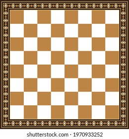 Premium chess board with decorative border. Editable vector illustration EPS 10.