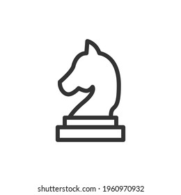 Premium chess line icon for app, web and UI. Vector stroke sign isolated on a white background. Outline icon of chess in trendy style.