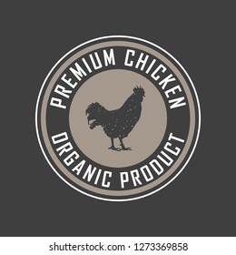 Premium chicken logo. Labels, badges and design elements. Retro style. Vector Illustration