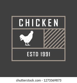 Premium chicken logo. Labels, badges and design elements. Retro style. Vector Illustration