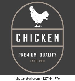 Premium chicken logo. Labels, badges and design elements. Retro style. Vector Illustration