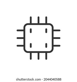 Icono de línea de chip premium para aplicación, web y interfaz de usuario. Signo de trazo vectorial aislado en un fondo blanco. Icono de contorno de chip en estilo de moda.