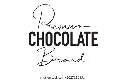 premium chocolate branding cocoa dark chocolate milk food dessert sweet world chocolate day july month candy brown product world chocolate day snack bakery text font calligraphy lettering script black