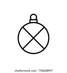 Premium Christmas ball icon or logo in line style. High quality sign and symbol on a white background. Vector outline pictogram for infographic, web design and app development.