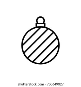 Premium Christmas ball icon or logo in line style. High quality sign and symbol on a white background. Vector outline pictogram for infographic, web design and app development.