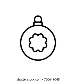 Premium Christmas ball icon or logo in line style. High quality sign and symbol on a white background. Vector outline pictogram for infographic, web design and app development.