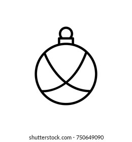 Premium Christmas ball icon or logo in line style. High quality sign and symbol on a white background. Vector outline pictogram for infographic, web design and app development.