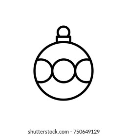 Premium Christmas ball icon or logo in line style. High quality sign and symbol on a white background. Vector outline pictogram for infographic, web design and app development.