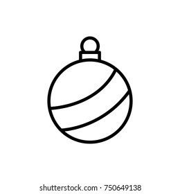 Premium Christmas ball icon or logo in line style. High quality sign and symbol on a white background. Vector outline pictogram for infographic, web design and app development.