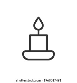 Premium christmas candle line icon for app, web and UI. Vector stroke sign isolated on a white background. Outline icon of christmas candle in trendy style.