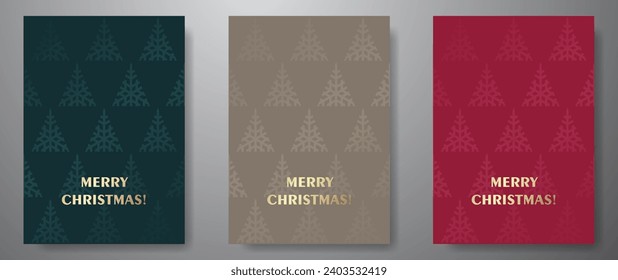 Premium Christmas cover design. Elegant background with  Christmas tree for cover design, cards, flyer, poster, invitation. Winter patern.