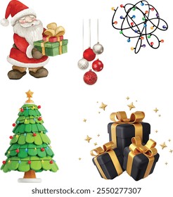 Premium Christmas Icons 2024 Vector Pack for Holiday Gifts and Branding. 2024 Christmas Icon Bundle High Quality Vector Graphics for Holiday Creativity.