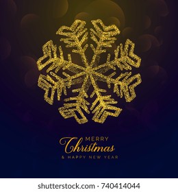 premium chritmas background with golden snowflake made with glitter
