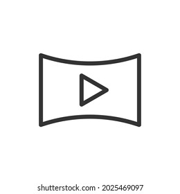 Icono de línea de cine premium para aplicación, web y interfaz de usuario. Signo de trazo vectorial aislado en un fondo blanco. Icono de contorno del cine al estilo moderno.