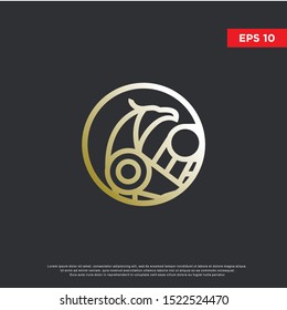 premium circle griffin logo. luxurious icon, template design