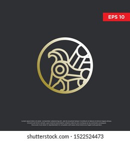 premium circle griffin logo. luxurious icon, template design