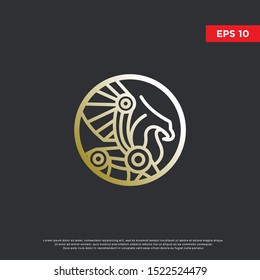 premium circle griffin logo. luxurious icon, template design