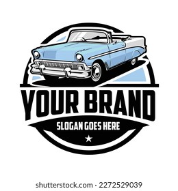 Premium Classic Car Circle Emblem Logo Design Vektor Art. Fertig gestaltete Vintage Logo Design Vorlage. Das Beste für das Unternehmen zur Wiederherstellung von klassischen Automobilen