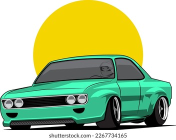 premium classic car vector illustration for printed use
