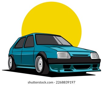 premium classic car vector illustration for printed use
