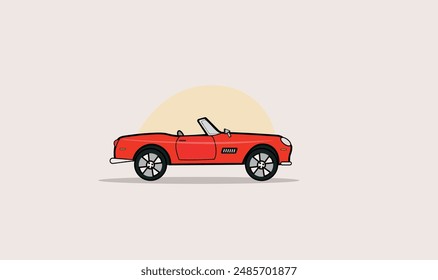 Premium classic car vector illustration for use.