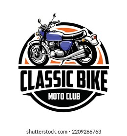 Premium Classic Motor Bike Emblem Logo Vector isolated. Best for Automotive Motor Club Logo Template