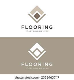 Premium classic parquet wood floor tile or ceramic logo design.